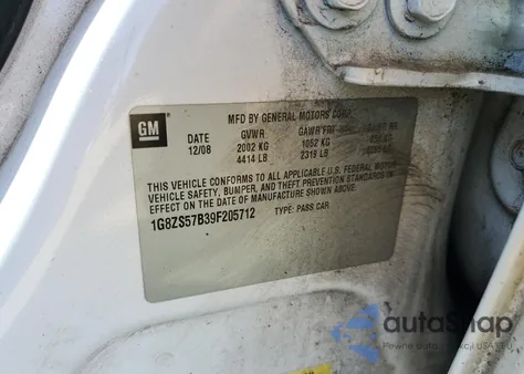 2009 Saturn Aura Xe from USA, damaged, VIN 1G8ZS57B39F205712